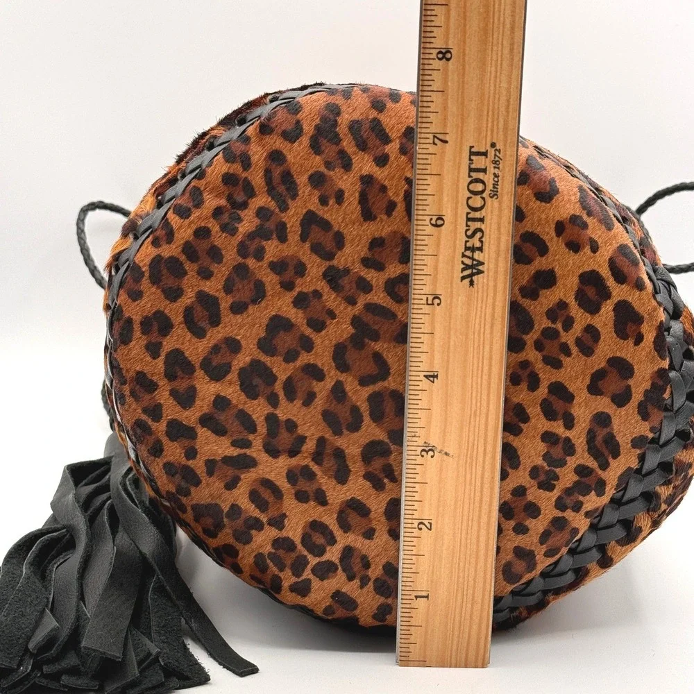 Wendy Nichol Leopard Pony Hair Leather Limited Edition Bullet Bag Backpack‎ RARE